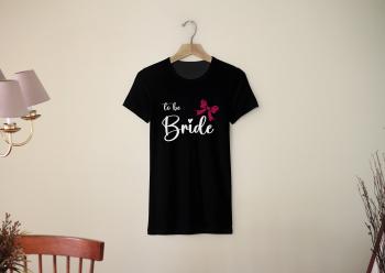 Personal Dámské triko - Bride to be mašlička Barva: Čierna, Velikost - dospělý: XL