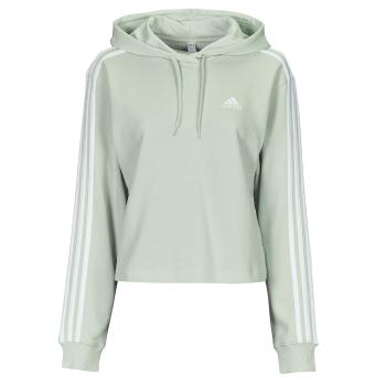 adidas  Essentials 3-Stripes French Terry Crop Hoodie  Mikiny Zelená