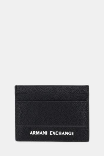 Kožené puzdro na karty Armani Exchange čierna farba, XM000169 AF17217