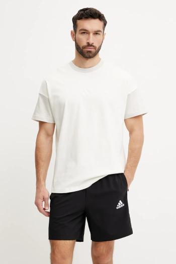 Bavlnené tričko adidas ALL SZN CB Colorblock pánske, béžová farba, s nášivkou, JJ3679