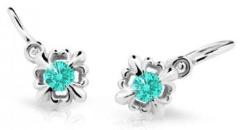 Cutie Jewellery Roztomilé detské náušnice z bieleho zlata C2212-10-X-2 svetlo zelená