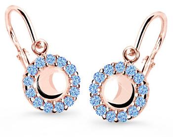 Cutie Jewellery Detské náušnice z ružového zlata C2750-10-X-4 svetlo modrá