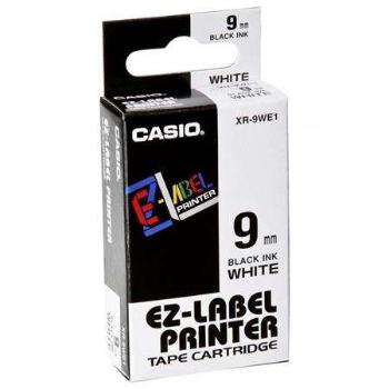 CASIO Feliratozógép szalag, 9 mm x 8 m, CASIO, fehér-fekete