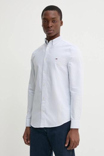 Bavlnená košeľa Tommy Jeans pánska, slim, s golierom button-down, DM0DM20668