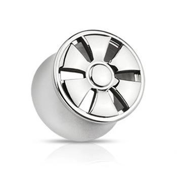Plug do ucha z ocele - sedlový, dizajn ELEKTRÓNY - Hrúbka piercingu: 10 mm