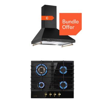 Klarstein Victoria 60 Duo Set plyn, Plynné varné dosky, Dymová kapucňa