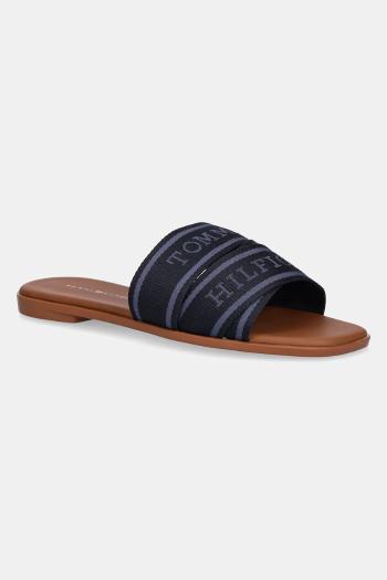 Šlapky Tommy Hilfiger TOMMY HILFIGER WEBBING MULE dámske, tmavomodrá farba, FW0FW08421
