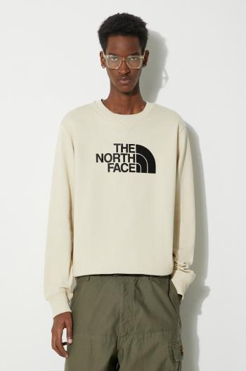 Bavlnená mikina The North Face M Drew Peak Crew Light pánska, béžová farba, s nášivkou, NF0A4T1E3X41