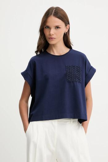 Tričko United Colors of Benetton dámske, tmavomodrá farba, 3IFVD10AF