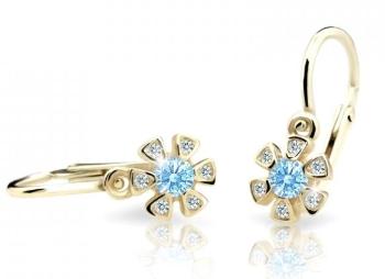 Cutie Jewellery Zlaté detské náušnice C2156-10-X-1 svetlo modrá