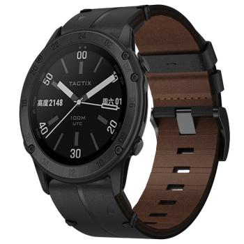 LEATHER Kožený remienok Garmin Fenix 7 Pro / 7 Pro Solar / 7 Pro Sapphire čierny