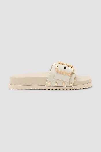 Šľapky AllSaints Ellie Stud Slider dámske, béžová farba, W038FC