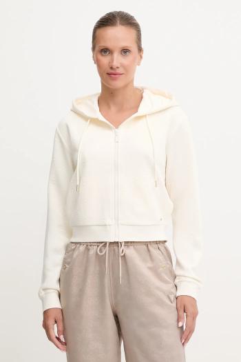 Mikina Guess PEONY béžová farba, s kapucňou, jednofarebná, V5YQ06 KBSL2