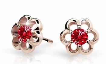 Cutie Jewellery Detské náušnice z ružového zlata C1947-30-X-4 červená