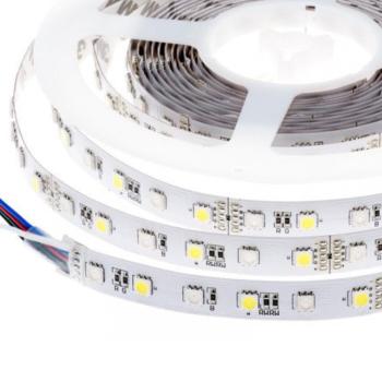 LED szalag , 5050 , 60 led/m , 14.4 W/m , RGBW , 10 mm , W = természetes fehér , IP65