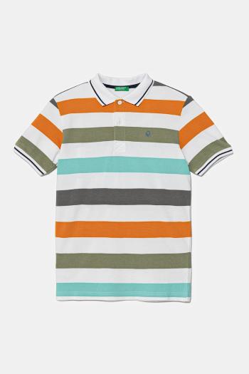Detská bavlnená polokošeľa United Colors of Benetton oranžová farba, vzorovaný, 39QAC301T