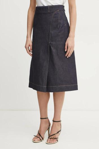 Sukňa Victoria Beckham tmavomodrá farba, midi, áčkový strih, 1125DSK006000B