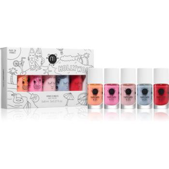 Nailmatic Kids Hollywood sada laků na nehty Flamingo, Dolly, Bella, Merlin, Sissi 5x8 ml