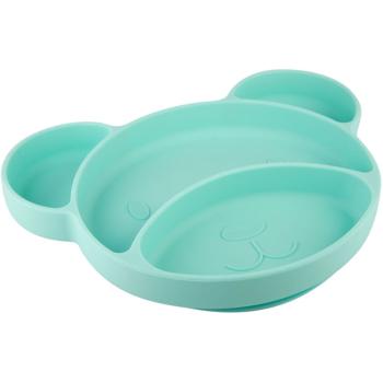 Canpol babies Suction plate Bear delený tanier s prísavkou Turquoise 500 ml