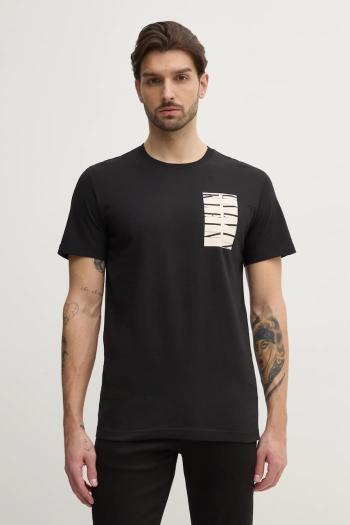 Bavlnené tričko Calvin Klein Jeans pánske, čierna farba, s potlačou, J30J327474