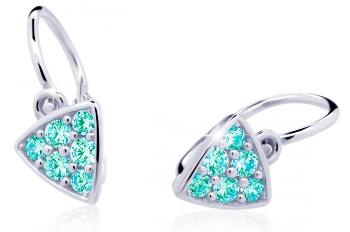 Cutie Jewellery Trblietavé detské náušnice z bieleho zlata C2207-10-X-2 svetlo zelená