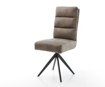 Otočná stolička Pela-Flex taupe vintage krížová základňa štvorcová