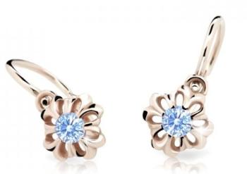 Cutie Jewellery Nežné detské náušnice z ružového zlata C2208-10-X-4 svetlo modrá