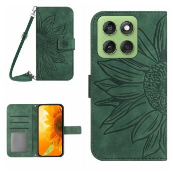 ART SUNFLOWER Peňaženkový obal so šnúrkou pre Motorola Edge 60 / Edge 60 Fusion zelený