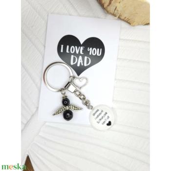 I LOVE YOU DAD angyalkás kulcstartó