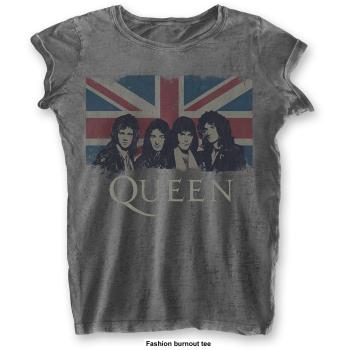 Queen tričko Vintage Union Jack Šedá XXL