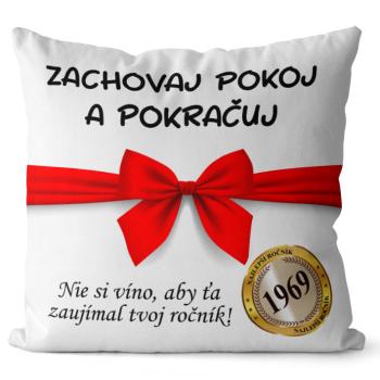 Vankúš Zachovaj pokoj (Veľkosť: 40 x 40 cm, rok: 1969)