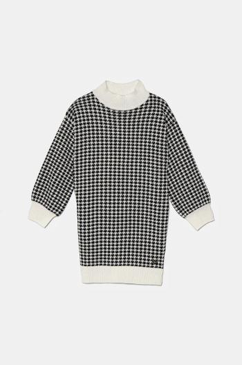 Dievčenské šaty s prímesou vlny Guess biela farba, mini, oversize, J4BK04 Z3K10