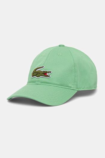 Šiltovka Lacoste zelená farba, s nášivkou, RK3186