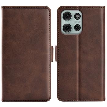 SIDE Peňaženkové puzdro pre Motorola Moto G75 5G tmavohnedé