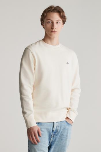 MIKINA GANT TEXTURE C-NECK SWEAT CREAM