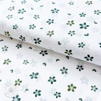 Bavlnená látka Flowers Snoozy camo green