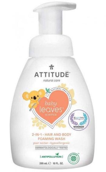 ATTITUDE Detská umývacia pena 2v1 Baby leaves s vôňou hruškovej šťavy 295 ml