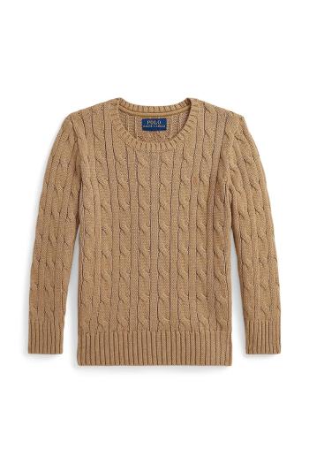 Bavlnený sveter Polo Ralph Lauren hnedá farba, 322702674082