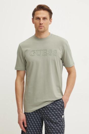 Tričko Guess ALPHY pánske, zelená farba, s nášivkou, Z2YI11 J1314