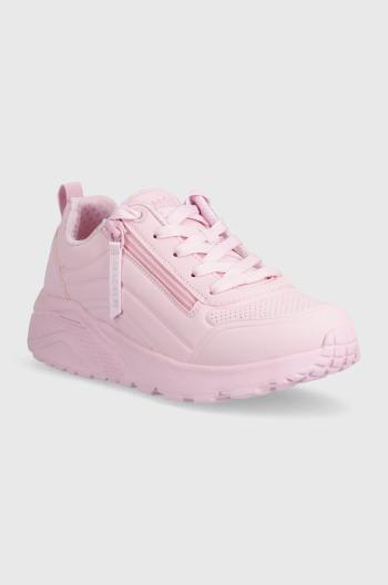 Detské tenisky Skechers UNO LITE EASY ZIP ružová farba