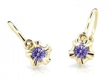 Cutie Jewellery Zlaté detské náušnice C2158-10-X-1 fialová