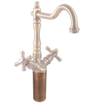 RAV Slezák - Podstavec k umývadlové stojánkové batérii MK21SM, Farba: stará mosadz, Rozmer: 150 mm MD0718-15SM