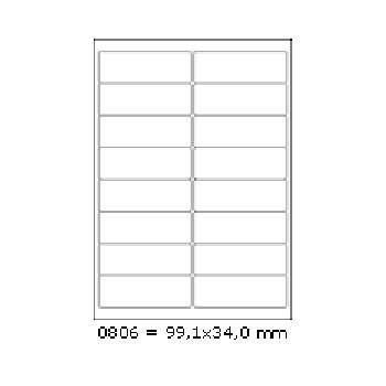 Samolepiace etikety 99,1 x 34 mm, 16 etikiet, A4, 100 listov