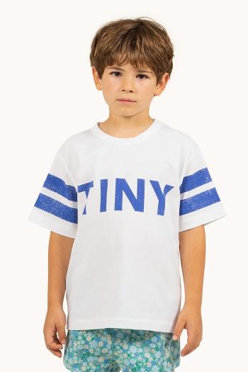 Detské bavlnené tričko Tinycottons STRIPES TINY TEE béžová farba, s potlačou, SS25-145