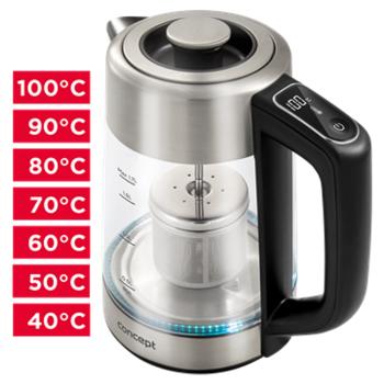 CONCEPT RK4190 Digitálna rýchlovarná kanvica s reguláciou teploty 1,7 l