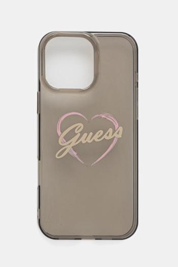 Puzdro na mobil Guess iPhone 16 Pro Max 6.9" priehľadná farba, GUHCP16XHCHGSPK