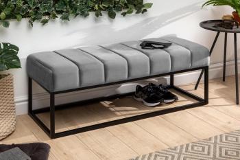 LuxD Dizajnová lavica Halle 110 cm zamat - striebornosivá