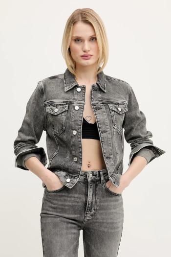 Rifľová bunda Moschino Jeans šedá farba, prechodná, 0512 3219
