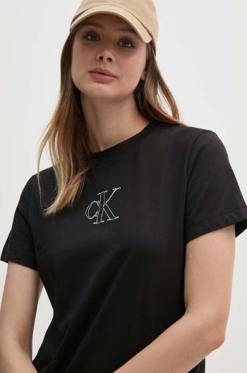 Bavlnené tričko Calvin Klein Jeans dámske, čierna farba, J20J224791