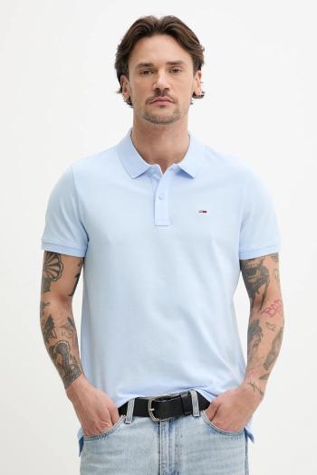 Bavlnené polo tričko Tommy Jeans pánske, jednofarebné, DM0DM20676